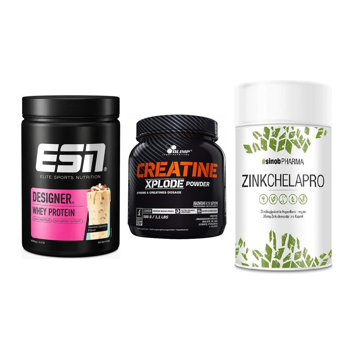 Einsteiger-Set: ESN Designer + Olimp Creatine + Sinob Zink – alle enthaltenen Artikel