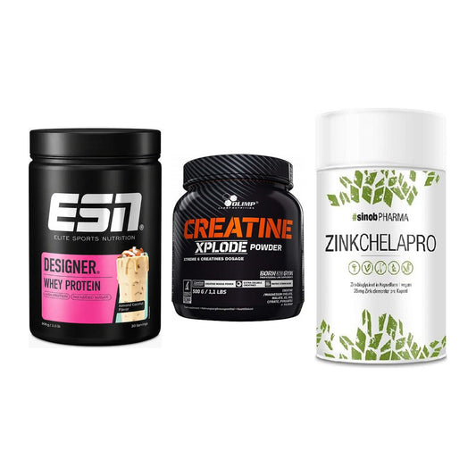 Einsteiger-Set: ESN Designer + Olimp Creatine + Sinob Zink – alle enthaltenen Artikel