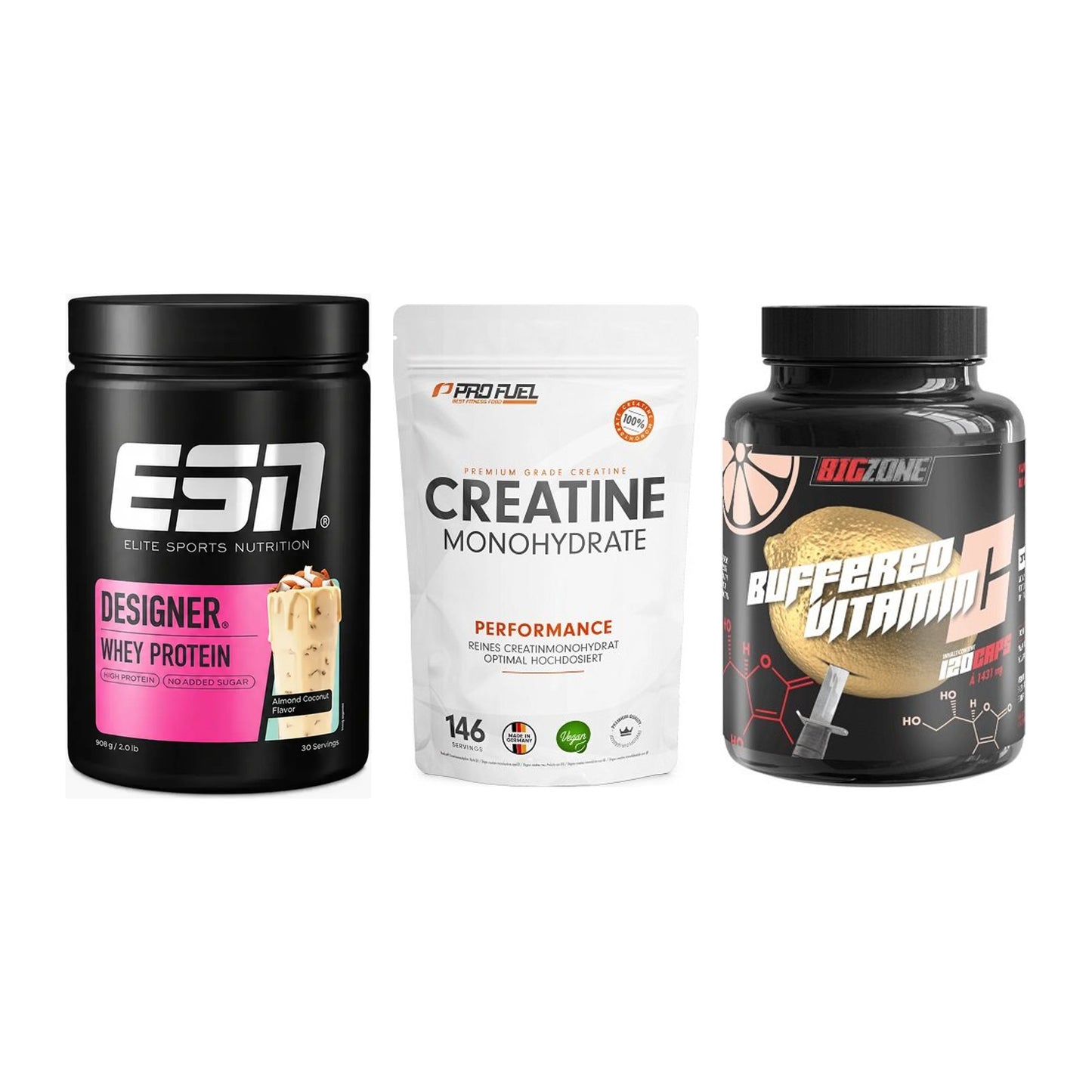 Einsteiger-Set: ESN Designer + ProFuel Creatine + Big Zone Buffere – alle enthaltenen Artikel