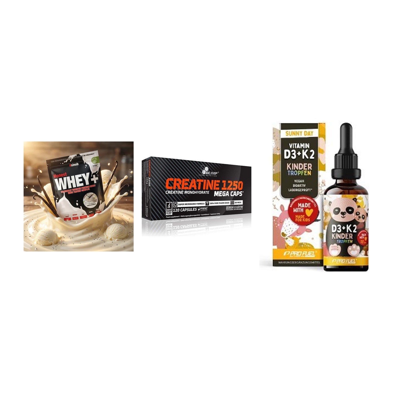 Einsteiger-Set: Sinob Honest + Olimp Creatine + ProFuel VITAMIN – alle enthaltenen Artikel