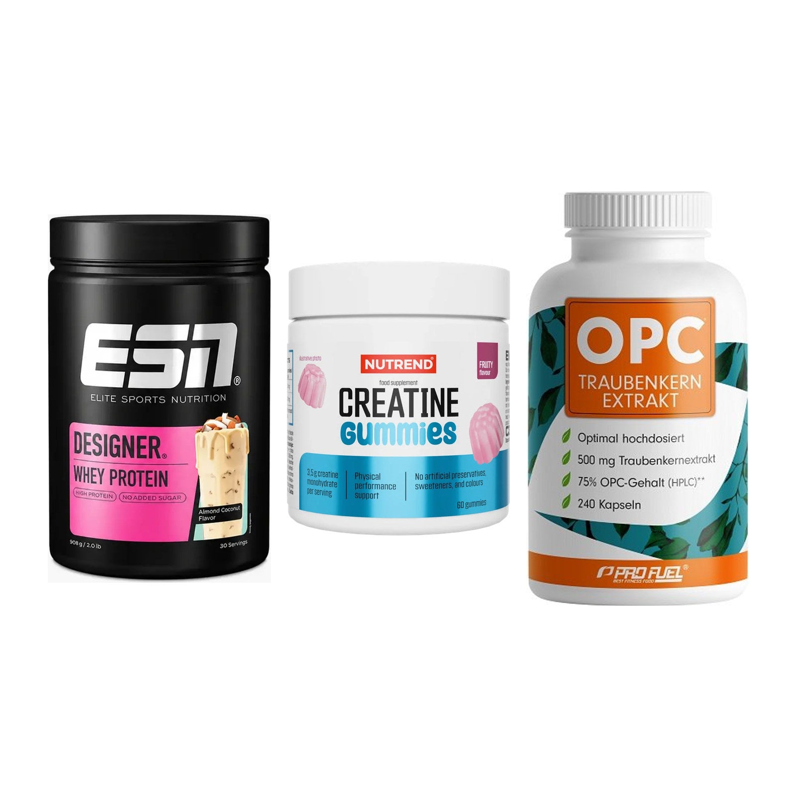Einsteiger-Set: ESN Designer + Nutrend Creatine + ProFuel OPC – alle enthaltenen Artikel