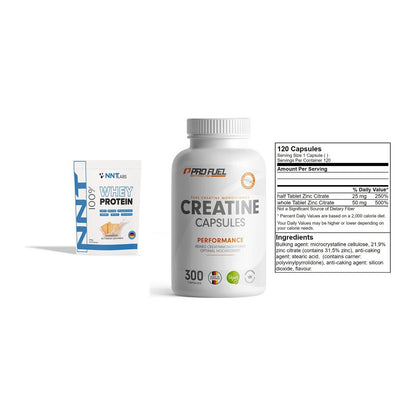 Einsteiger-Set: NNT Whey + ProFuel Creatine + GN Zinc Citrate – alle enthaltenen Artikel