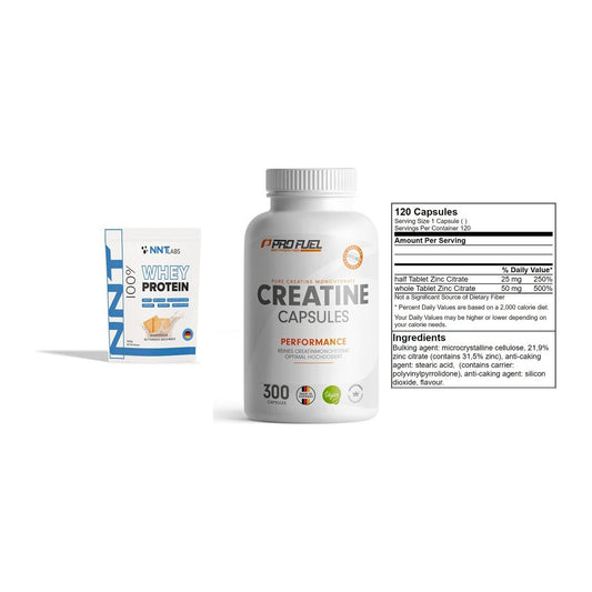 Einsteiger-Set: NNT Whey + ProFuel Creatine + GN Zinc Citrate – alle enthaltenen Artikel