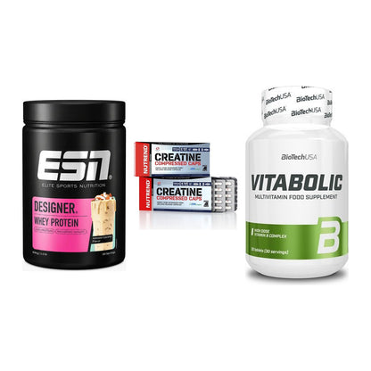 Einsteiger-Set: ESN Designer + Nutrend Creatine + BioTech Vitaboli – alle enthaltenen Artikel