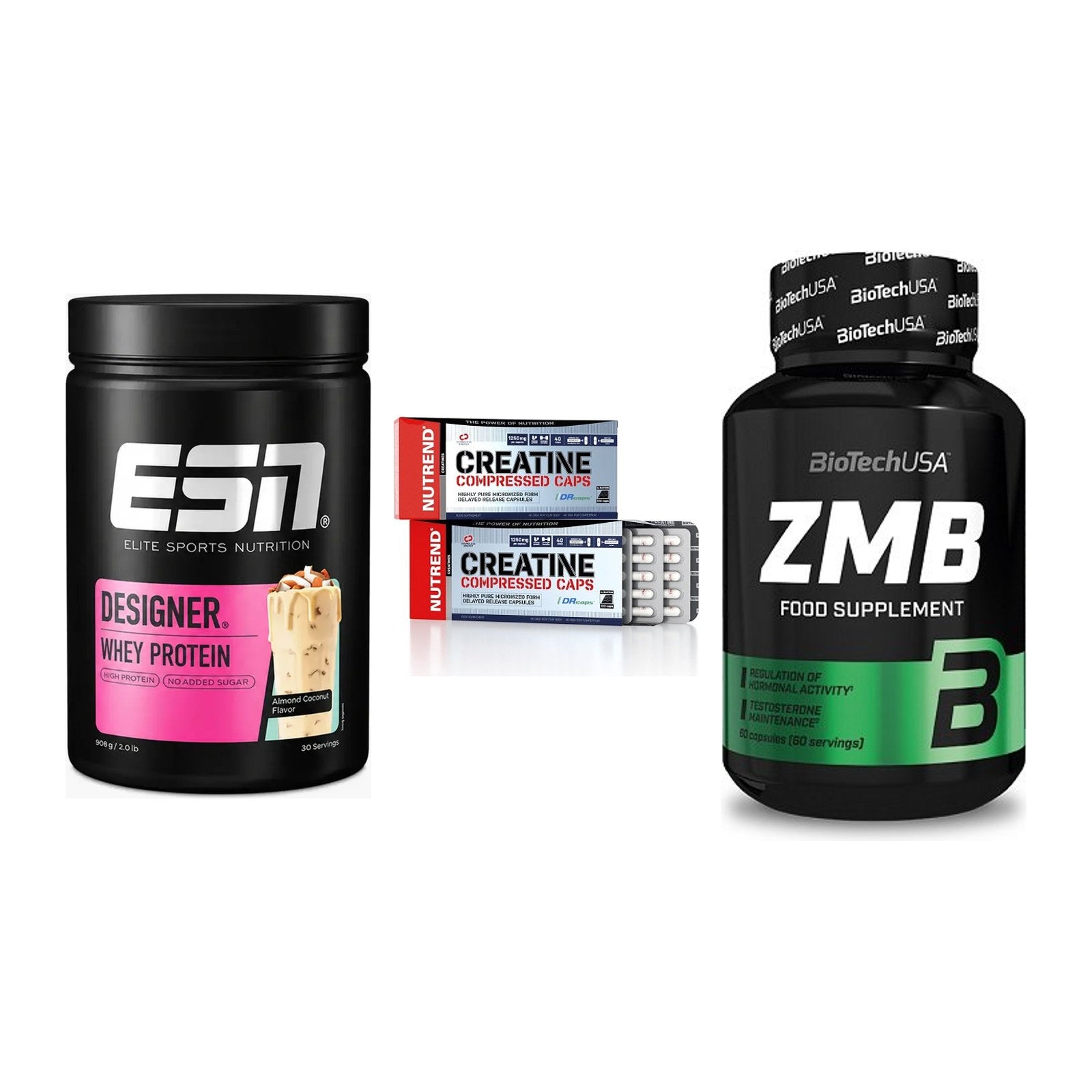 Einsteiger-Set: ESN Designer + Nutrend Creatine + BioTech ZMB – alle enthaltenen Artikel