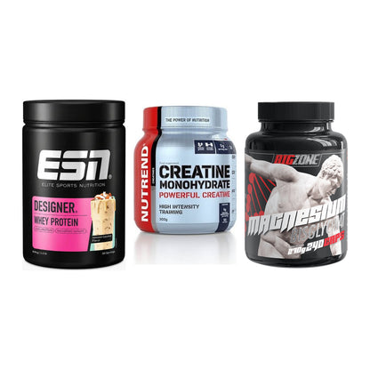 Einsteiger-Set: ESN Designer + Nutrend Creatine + Big Zone Magnesi – alle enthaltenen Artikel