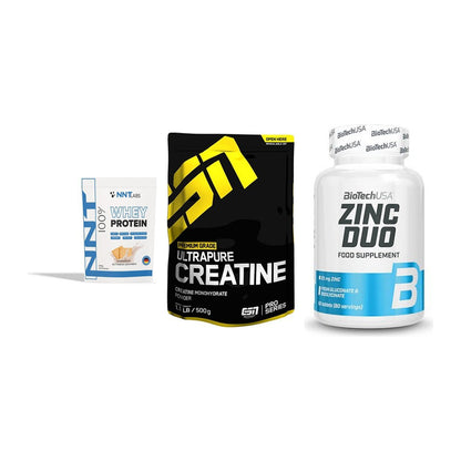 Einsteiger-Set: NNT Whey + ESN Ultrapure + BioTech Zinc Duo – alle enthaltenen Artikel