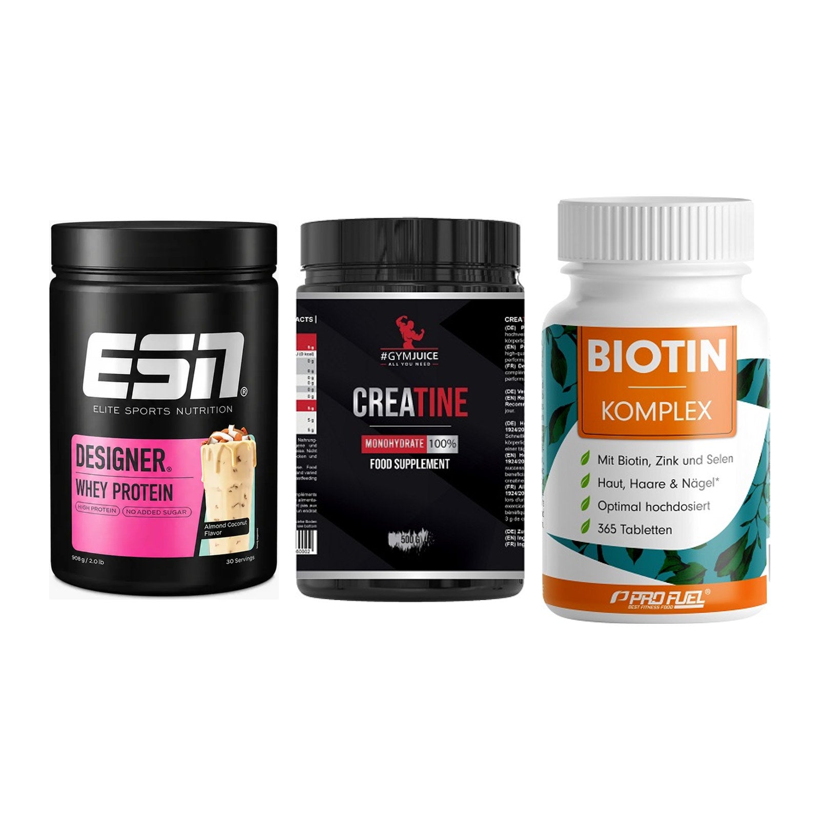 Einsteiger-Set: ESN Designer + #GYMJUICE + ProFuel BIOTIN – alle enthaltenen Artikel