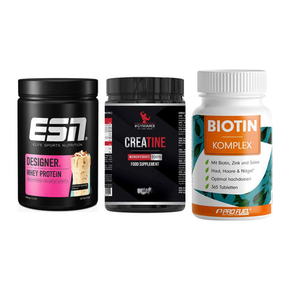 Einsteiger-Set: ESN Designer + #GYMJUICE + ProFuel BIOTIN – alle enthaltenen Artikel
