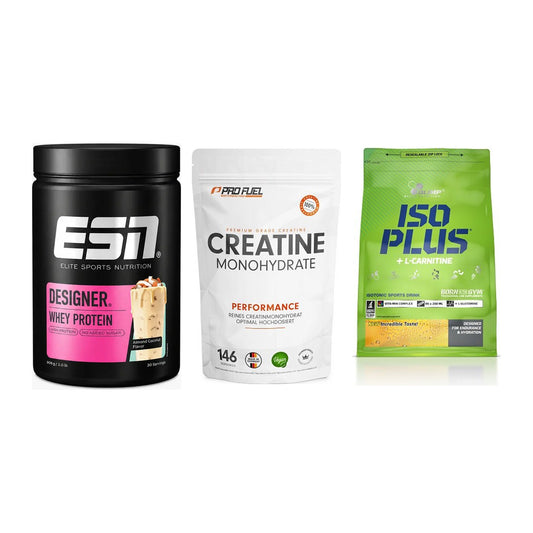 Einsteiger-Set: ESN Designer + ProFuel Creatine + Olimp Iso Plus – alle enthaltenen Artikel
