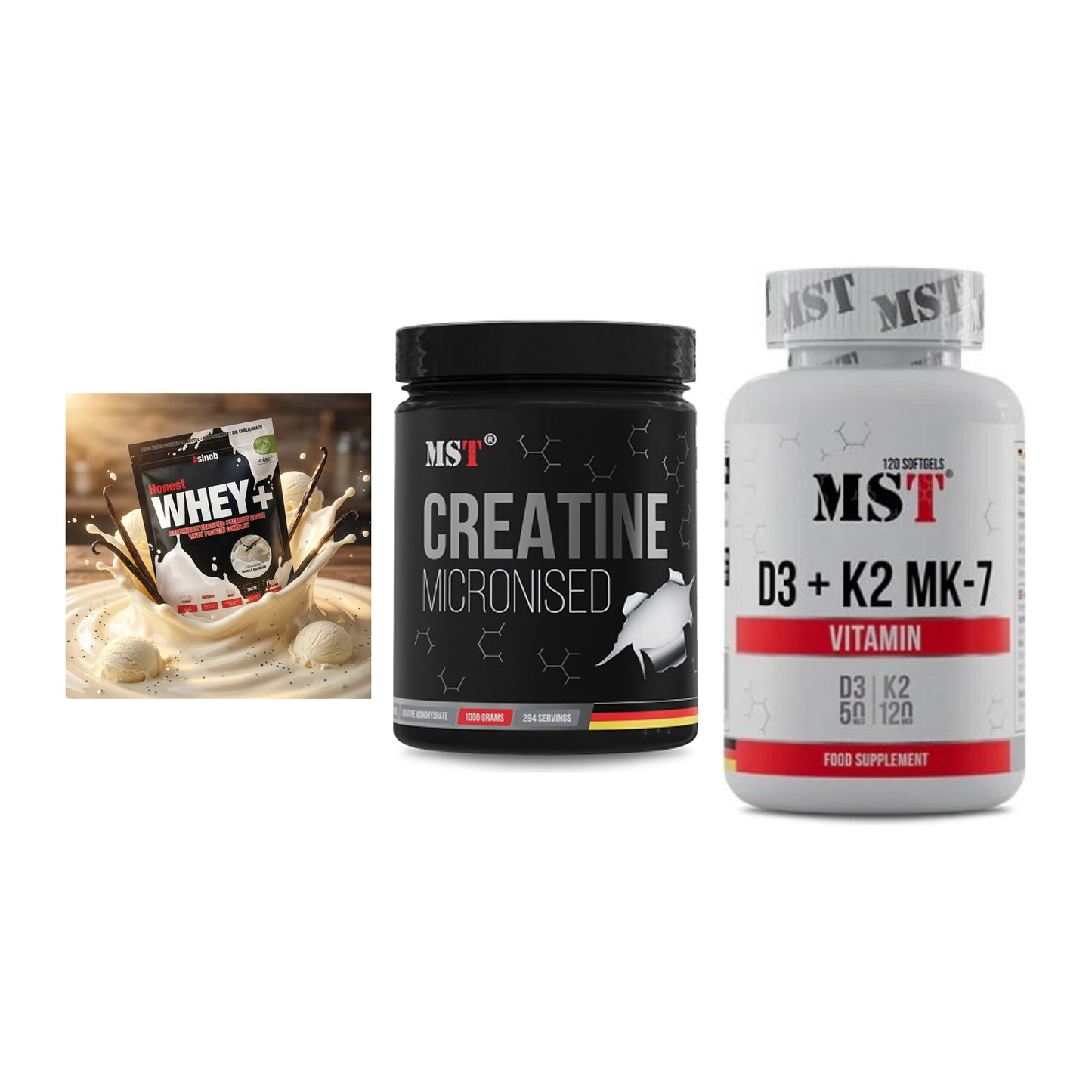 Einsteiger-Set: Sinob Honest + MST Creatin + MST Vitamin D3 – alle enthaltenen Artikel