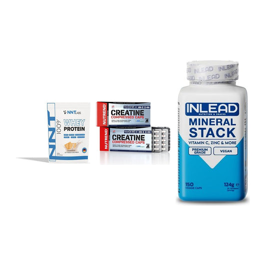 Einsteiger-Set: NNT Whey + Nutrend Creatine + INLEAD Mineral – alle enthaltenen Artikel
