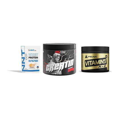 Einsteiger-Set: NNT Whey + Big Zone Creatin + Peak Vitamin A-Z – alle enthaltenen Artikel