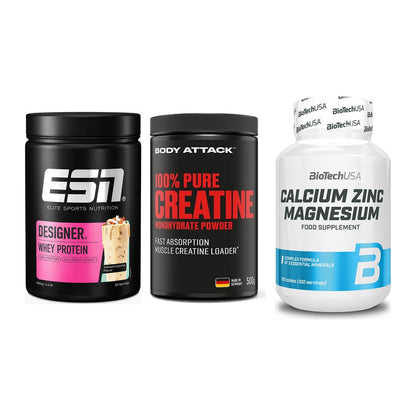 Einsteiger-Set: ESN Designer + Body Attack 100% + BioTech Calcium – alle enthaltenen Artikel