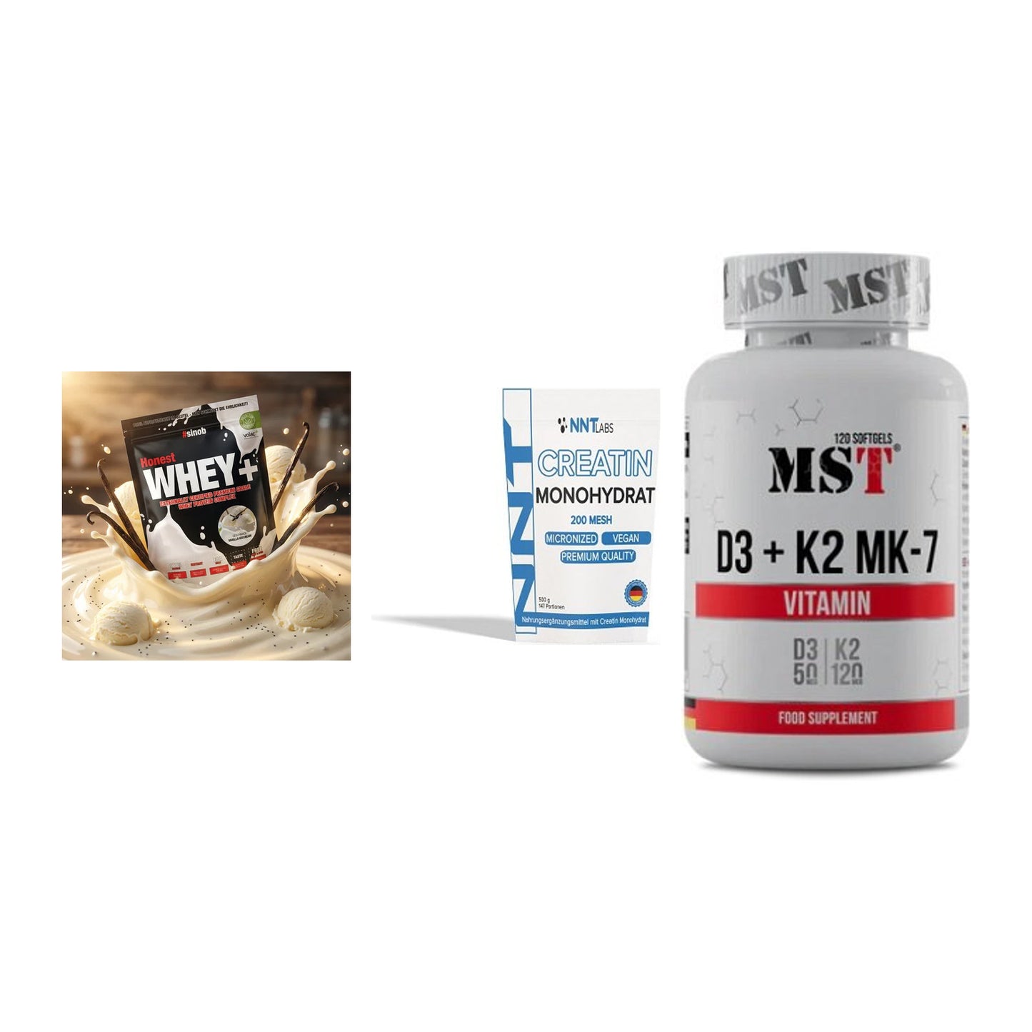 Einsteiger-Set: Sinob Honest + NNT Creatin + MST Vitamin D3 – alle enthaltenen Artikel