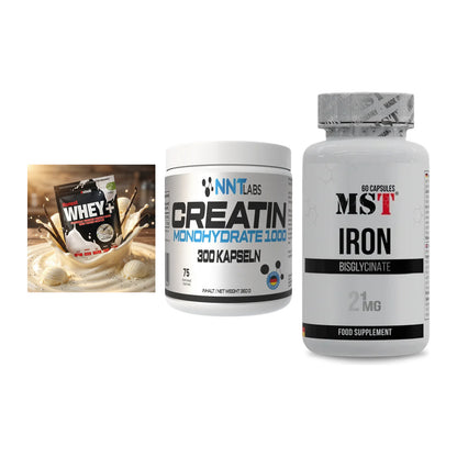 Einsteiger-Set: Sinob Honest + NNT Creatin 1000 + MST Iron Bisglyc – alle enthaltenen Artikel
