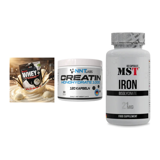 Einsteiger-Set: Sinob Honest + NNT Creatin 1000 + MST Iron Bisglyc – alle enthaltenen Artikel
