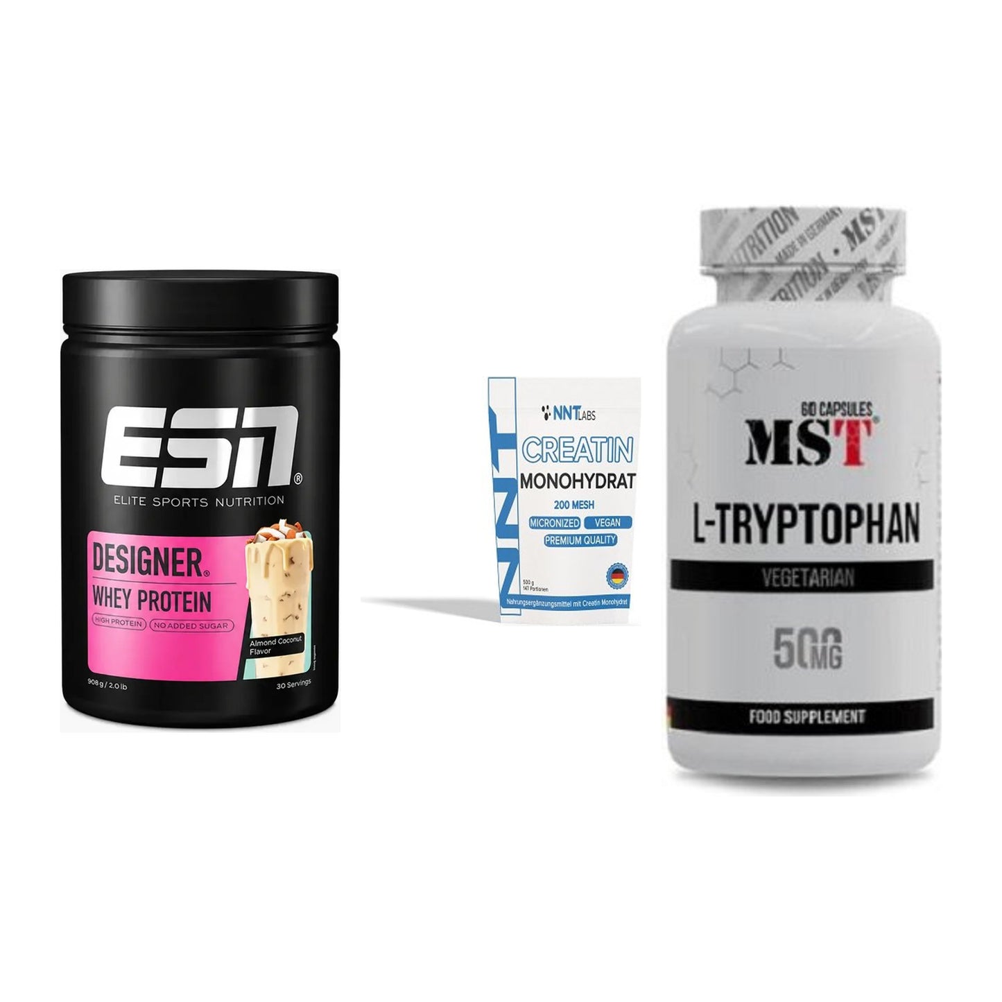 Einsteiger-Set: ESN Designer + NNT Creatin + MST Tryptophan – alle enthaltenen Artikel