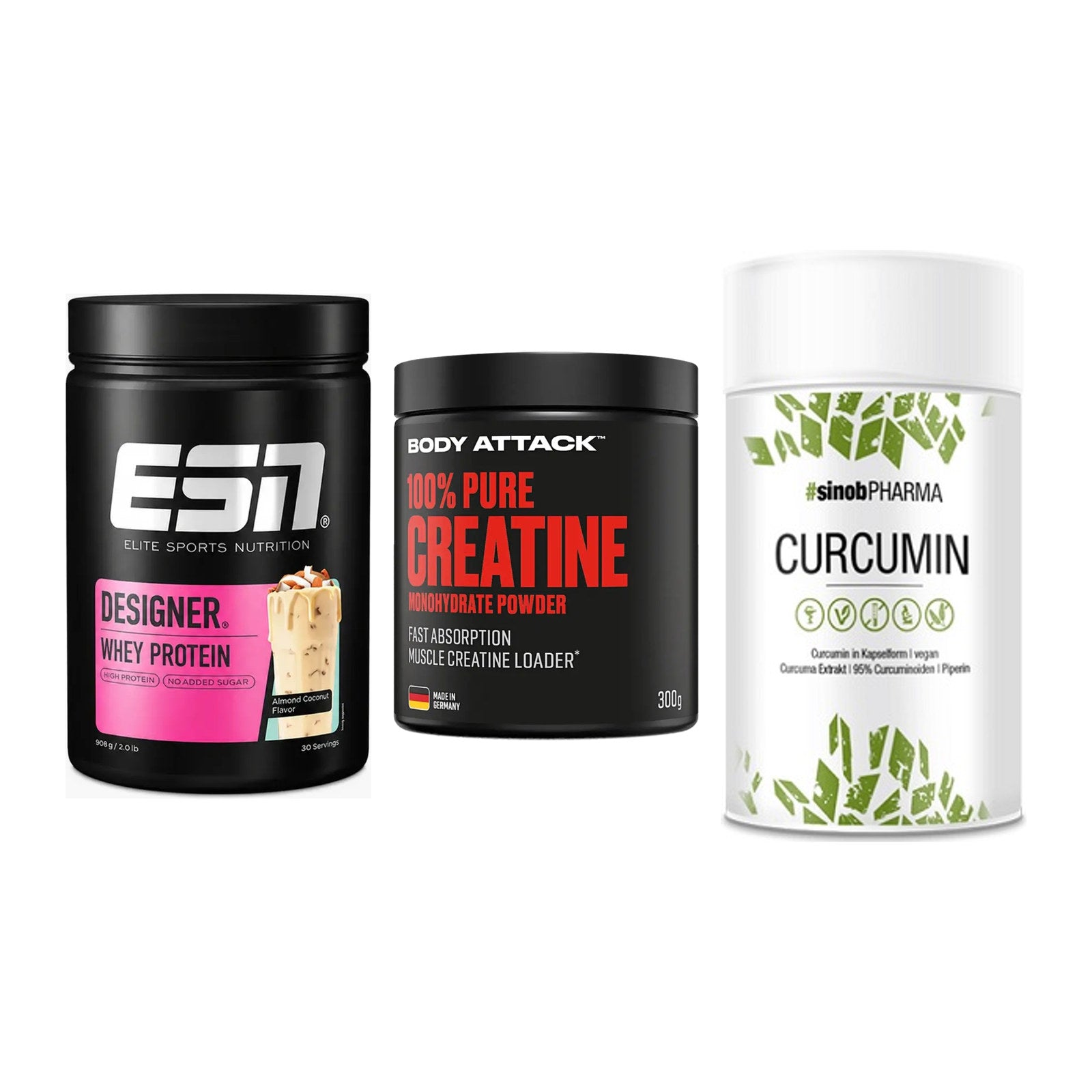 Einsteiger-Set: ESN Designer + Body Attack 100% + Sinob Curcumin – alle enthaltenen Artikel