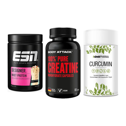 Einsteiger-Set: ESN Designer + Body Attack 100% + Sinob Curcumin – alle enthaltenen Artikel