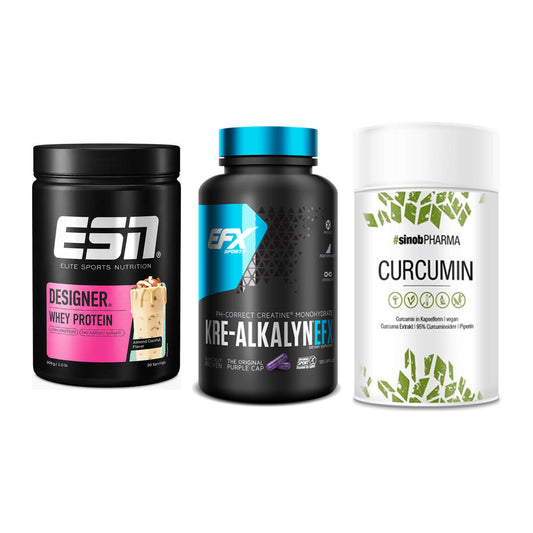 Einsteiger-Set: ESN Designer + EFX Kre-Alkalyn + Sinob Curcumin – alle enthaltenen Artikel