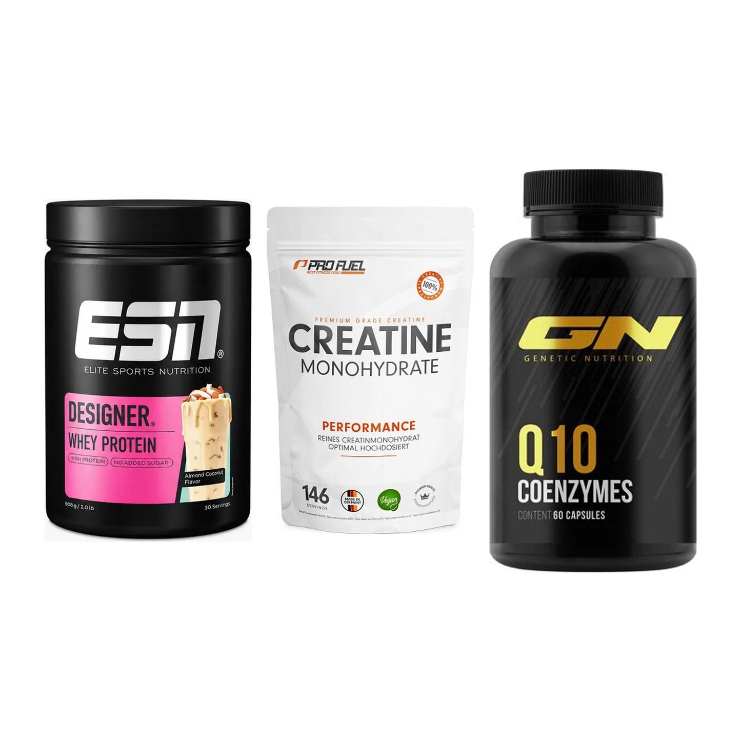 Einsteiger-Set: ESN Designer + ProFuel Creatine + GN Q10 Health – alle enthaltenen Artikel