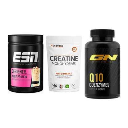 Einsteiger-Set: ESN Designer + ProFuel Creatine + GN Q10 Health – alle enthaltenen Artikel