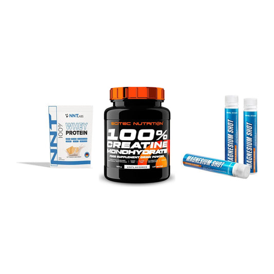 Einsteiger-Set: NNT Whey + Scitec Creatine + Body Attack – alle enthaltenen Artikel