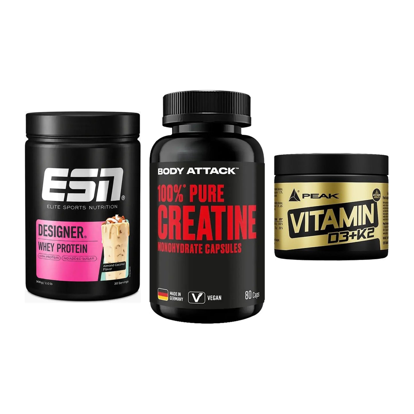 Einsteiger-Set: ESN Designer + Body Attack 100% + Peak Vitamin – alle enthaltenen Artikel