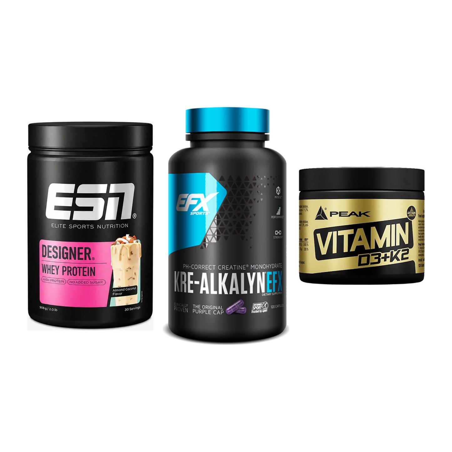 Einsteiger-Set: ESN Designer + EFX Kre-Alkalyn + Peak Vitamin – alle enthaltenen Artikel