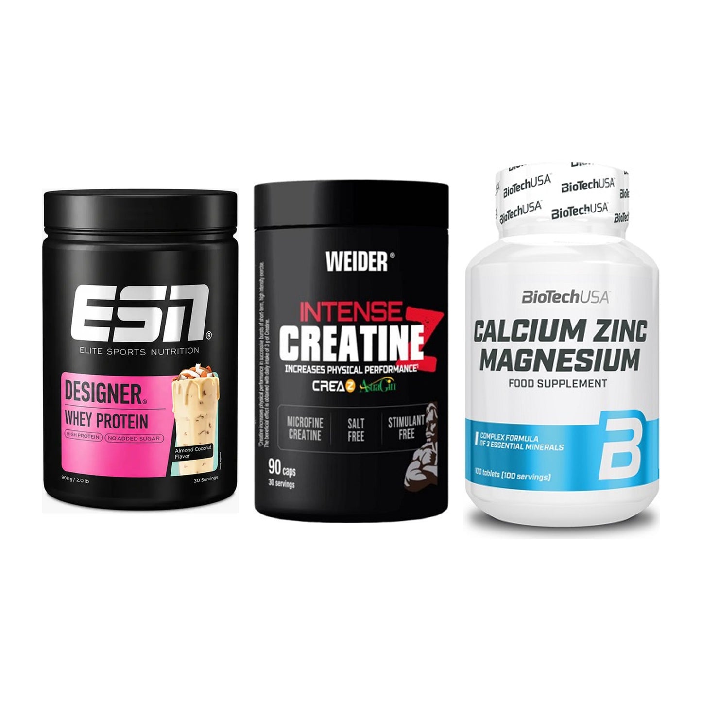 Einsteiger-Set: ESN Designer + Weider Intense + BioTech Calcium – alle enthaltenen Artikel