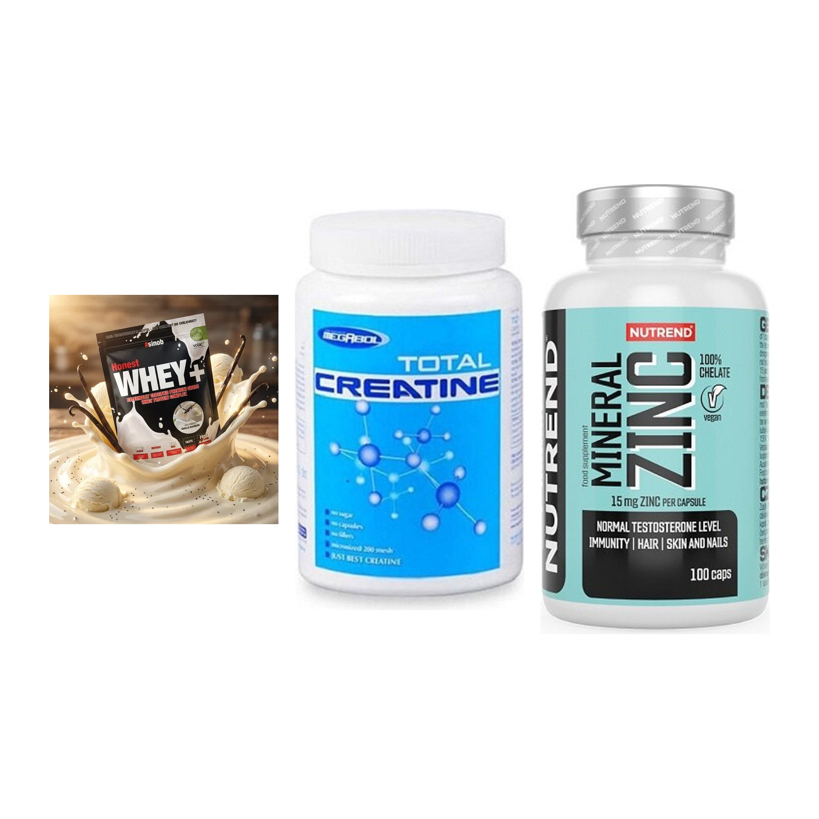Einsteiger-Set: Sinob Honest + Megabol Total + Nutrend Zinc – alle enthaltenen Artikel