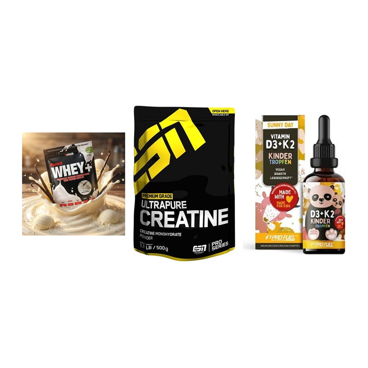 Einsteiger-Set: Sinob Honest + ESN Ultrapure + ProFuel VITAMIN – alle enthaltenen Artikel