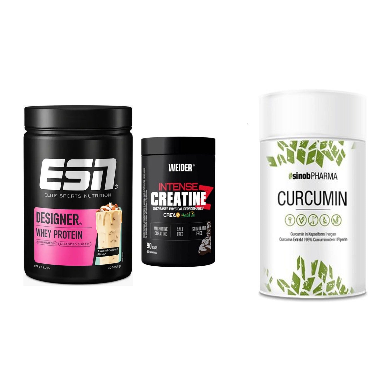 Einsteiger-Set: ESN Designer + Weider Intense + Sinob Curcumin – alle enthaltenen Artikel