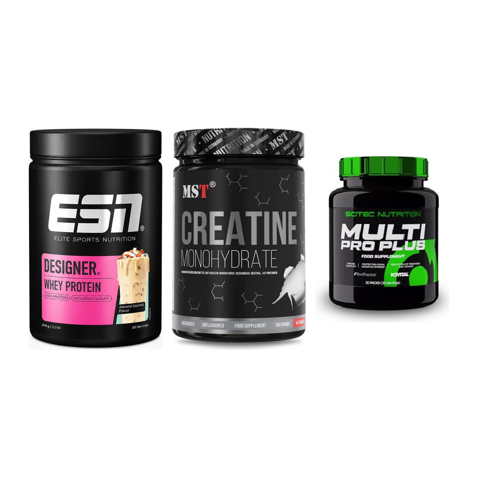 Einsteiger-Set: ESN Designer + MST Creatin + Scitec Multi Pro – alle enthaltenen Artikel