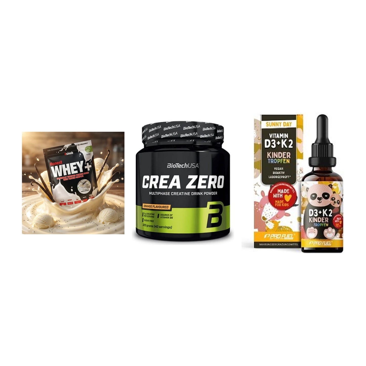 Einsteiger-Set: Sinob Honest + BioTech Crea + ProFuel VITAMIN – alle enthaltenen Artikel