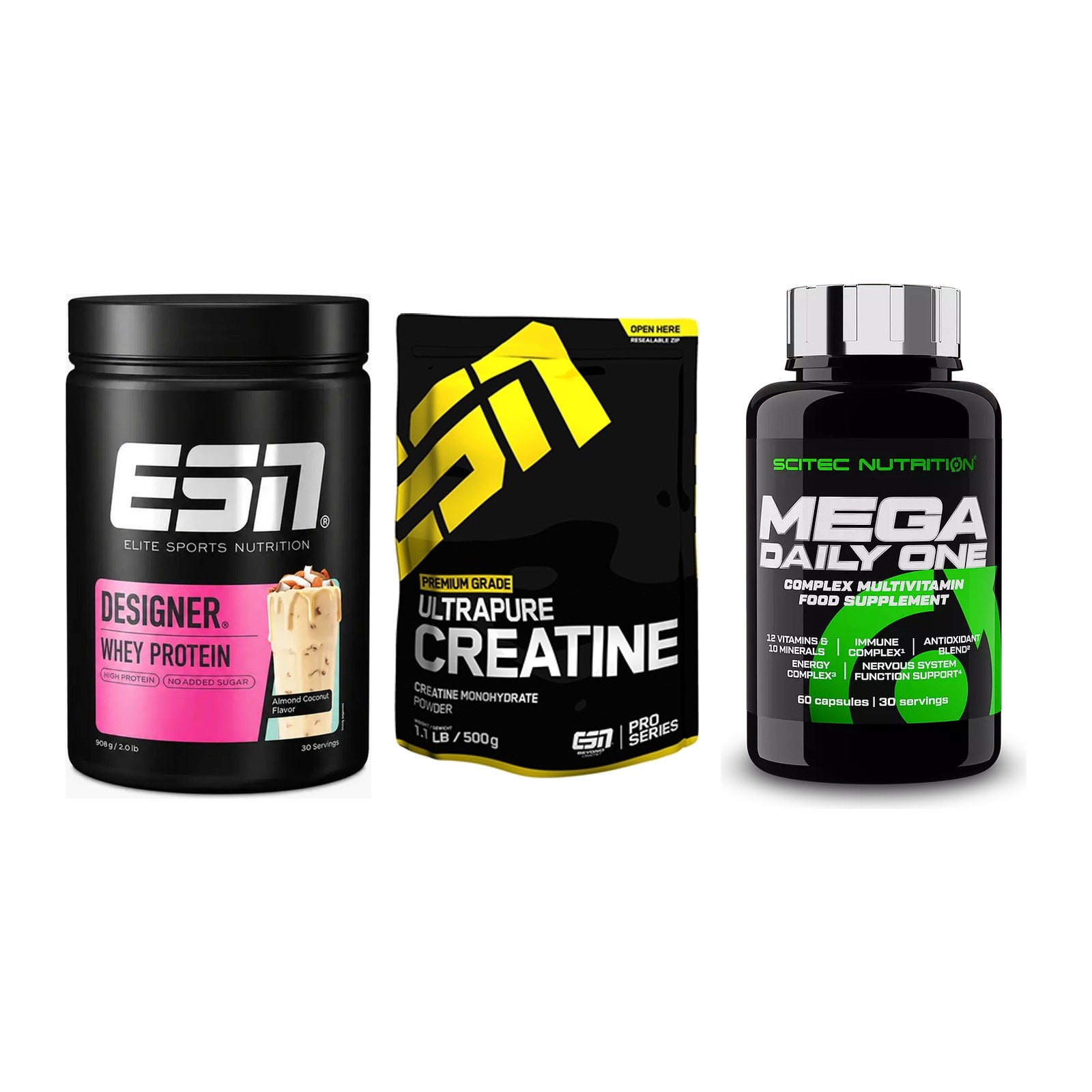 Einsteiger-Set: ESN Designer + ESN Ultrapure + Scitec Mega – alle enthaltenen Artikel