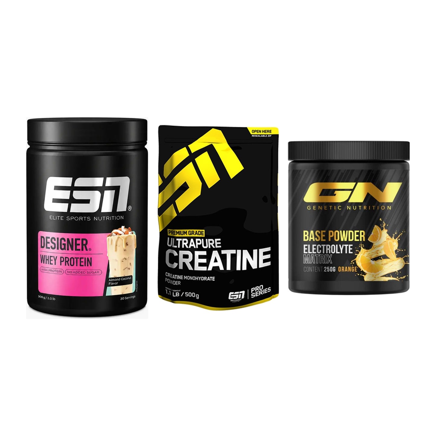 Einsteiger-Set: ESN Designer + ESN Ultrapure + GN Base Powder – alle enthaltenen Artikel