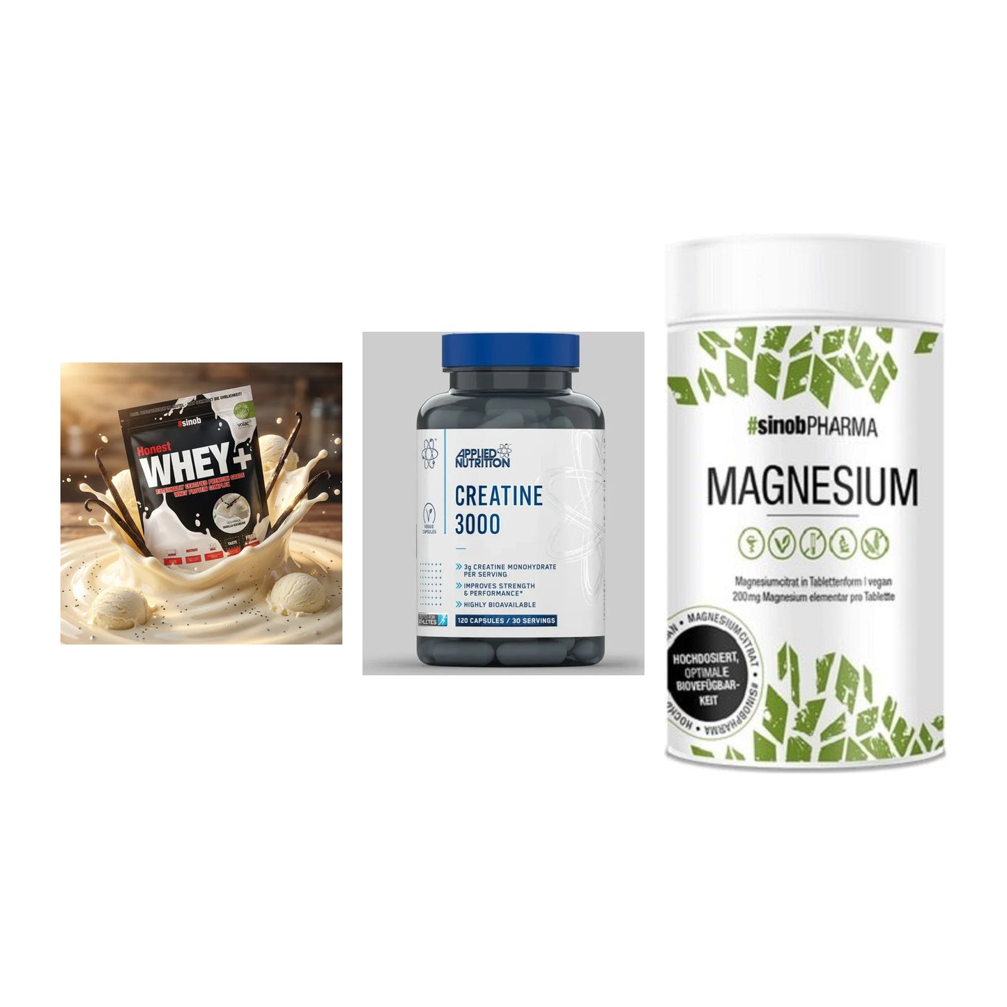 Einsteiger-Set: Sinob Honest + Applied Nutritio + Sinob Magnesium – alle enthaltenen Artikel