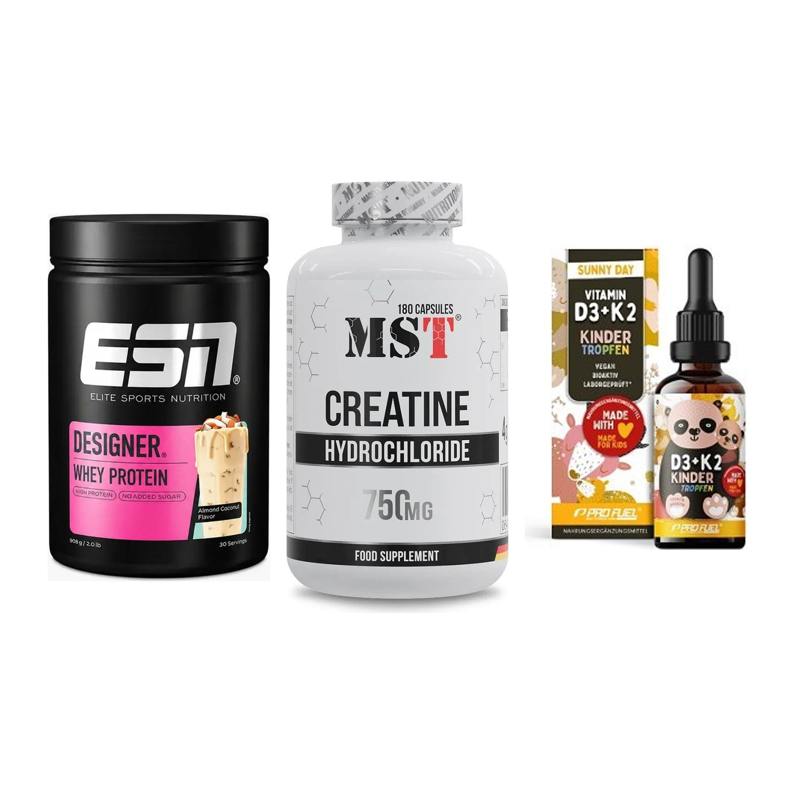 Einsteiger-Set: ESN Designer + MST Creatine HCL + ProFuel VITAMIN – alle enthaltenen Artikel