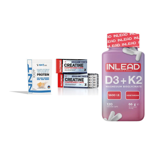 Einsteiger-Set: NNT Whey + Nutrend Creatine + INLEAD Vitamin – alle enthaltenen Artikel