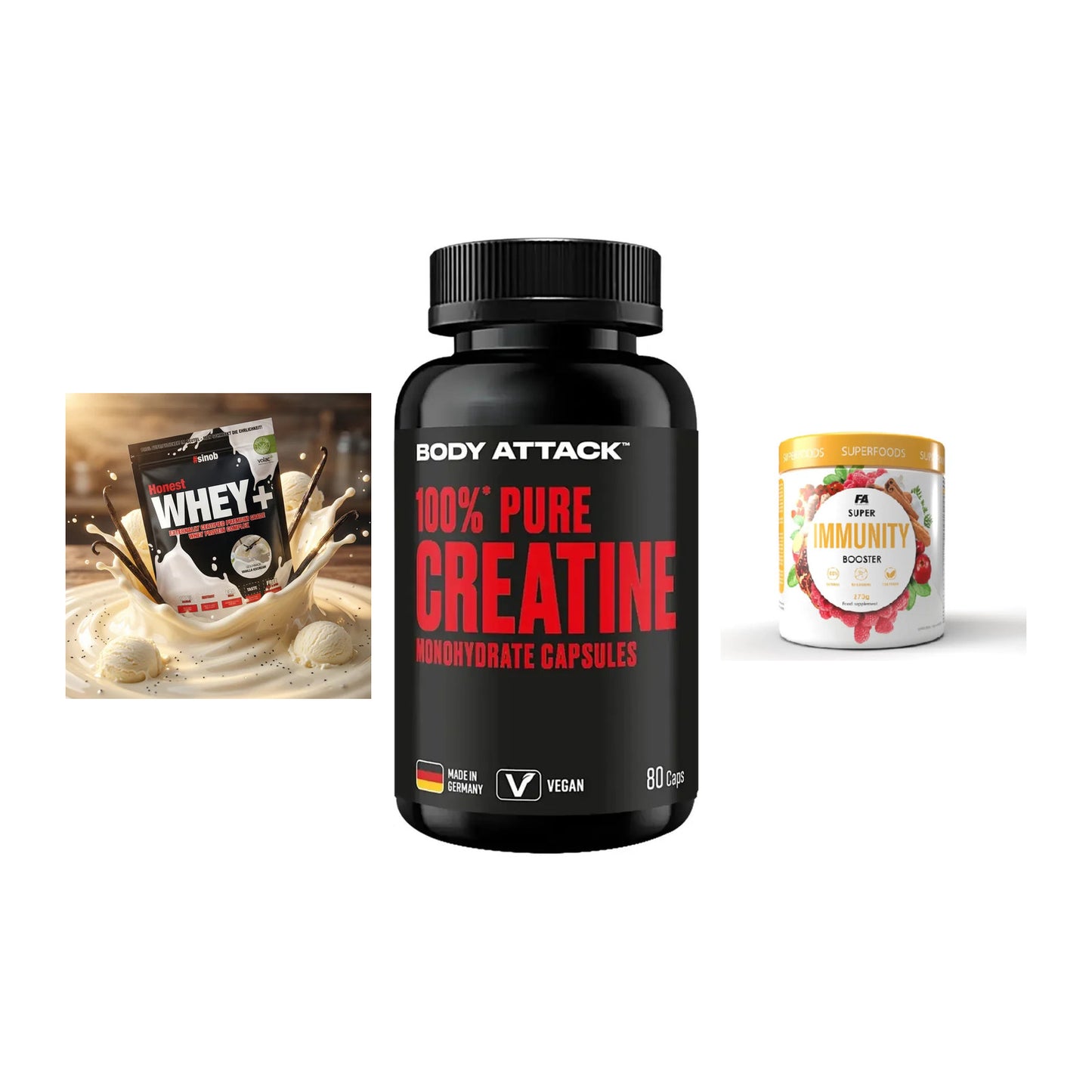 Einsteiger-Set: Sinob Honest + Body Attack 100% + FA Nutrition – alle enthaltenen Artikel
