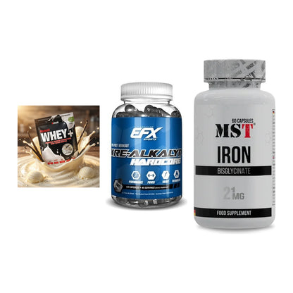 Einsteiger-Set: Sinob Honest + EFX Kre-Alkalyn + MST Iron Bisglyc – alle enthaltenen Artikel