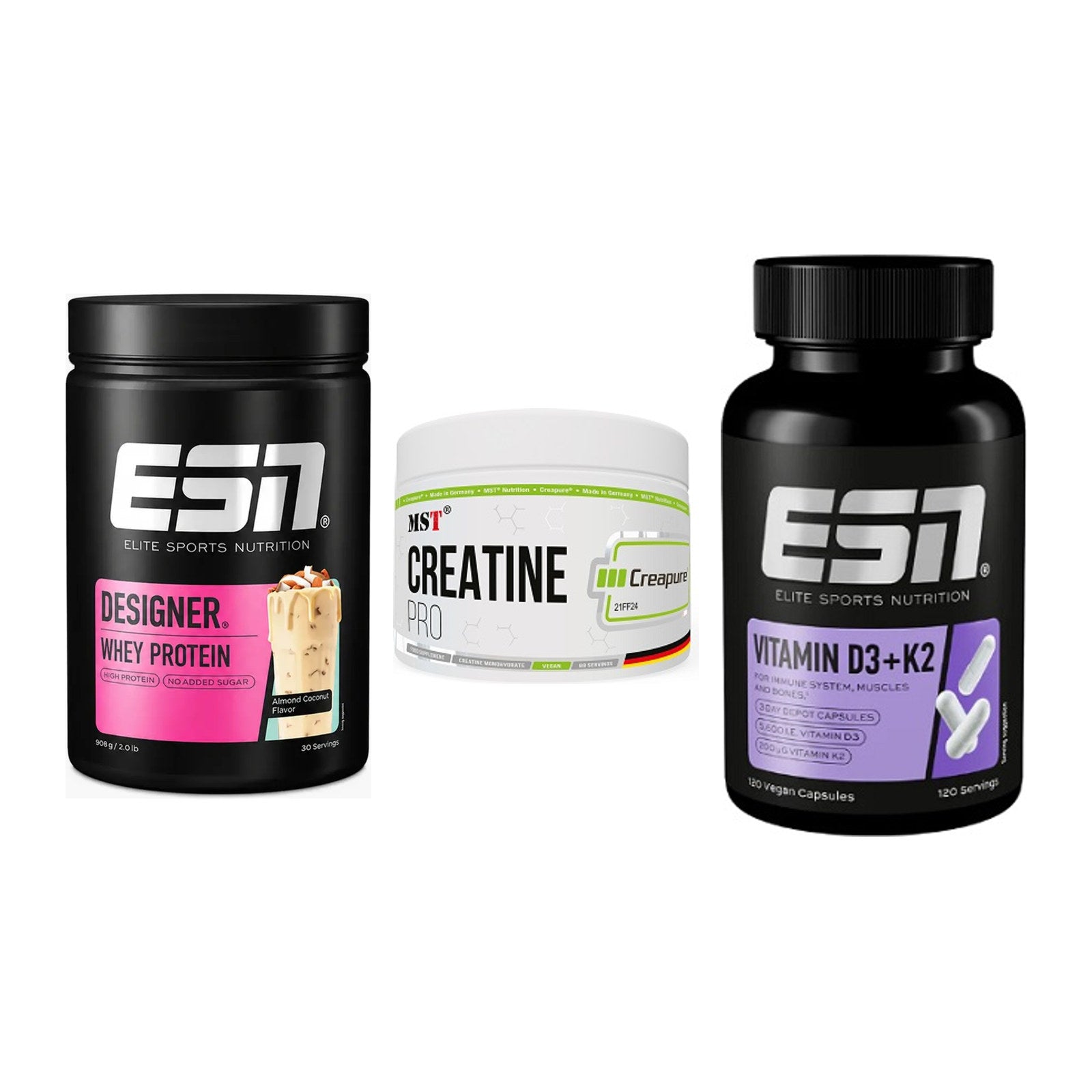 Einsteiger-Set: ESN Designer + MST Creatin Pro + ESN Vitamin D3 – alle enthaltenen Artikel