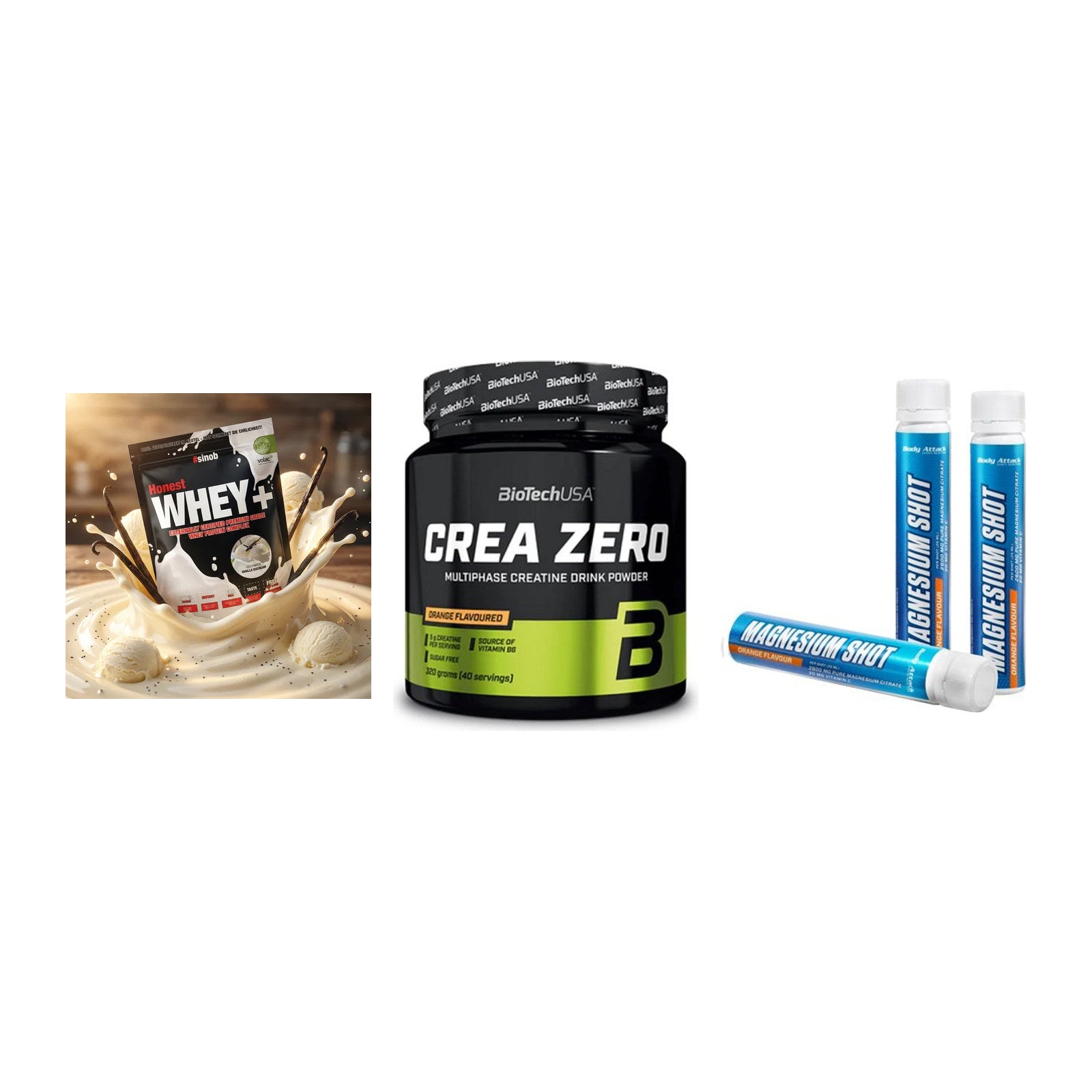 Einsteiger-Set: Sinob Honest + BioTech Crea + Body Attack – alle enthaltenen Artikel