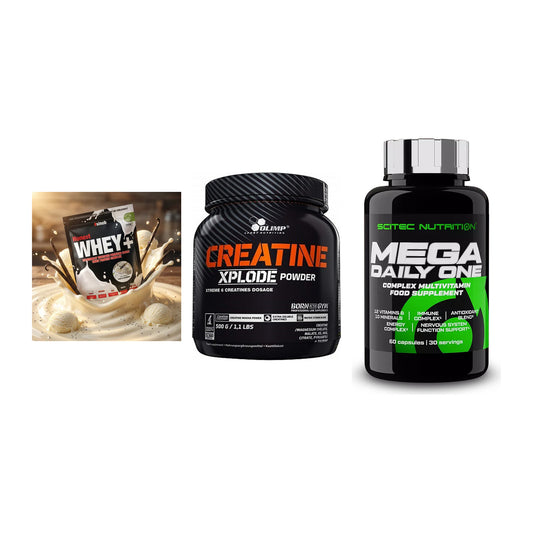 Einsteiger-Set: Sinob Honest + Olimp Creatine + Scitec Mega – alle enthaltenen Artikel