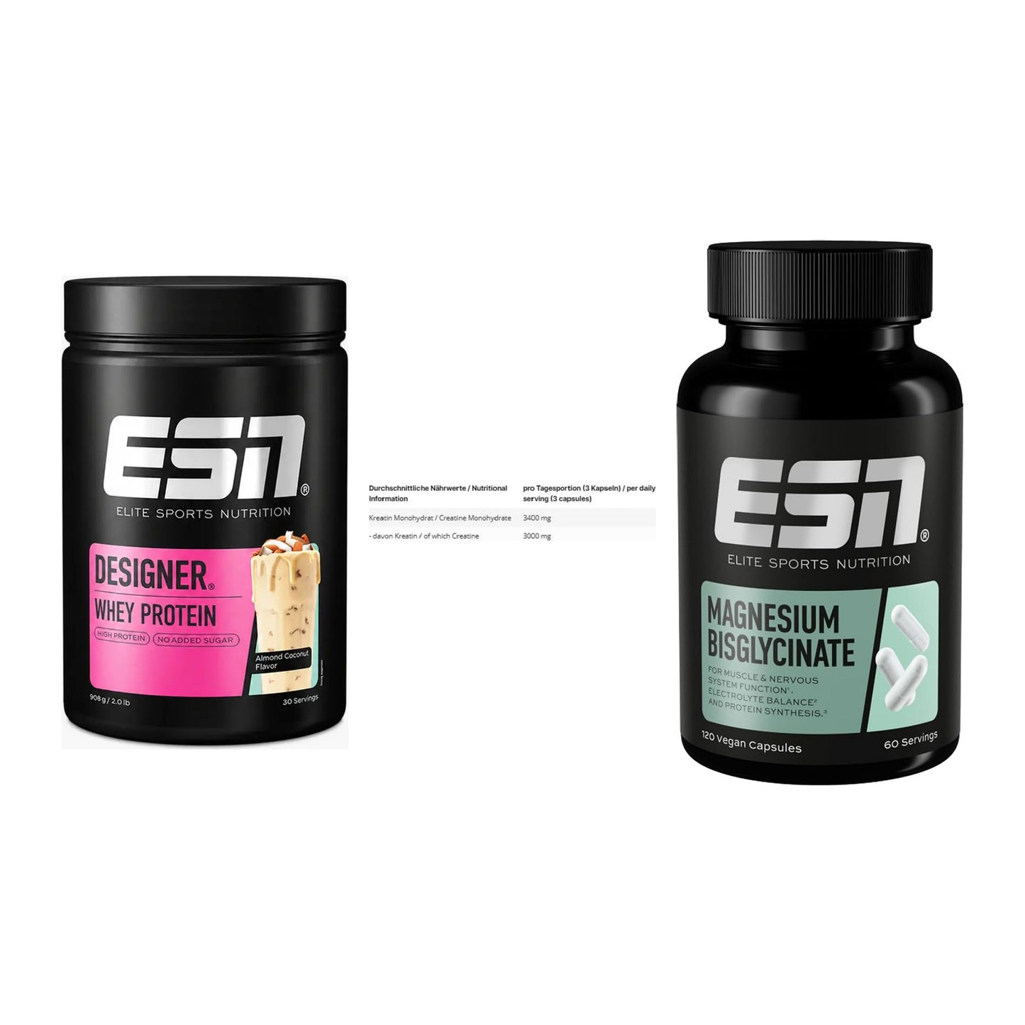 Einsteiger-Set: ESN Designer + INLEAD Creatine + ESN Magnesium – alle enthaltenen Artikel