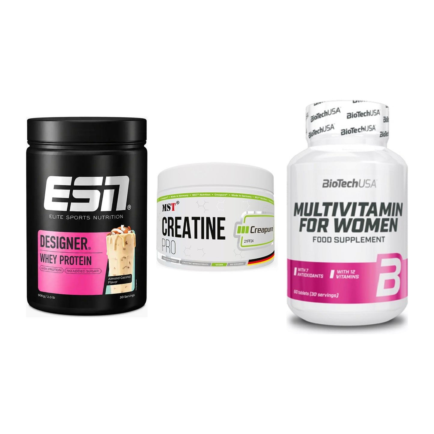 Einsteiger-Set: ESN Designer + MST Creatin Pro + BioTech Multivit – alle enthaltenen Artikel