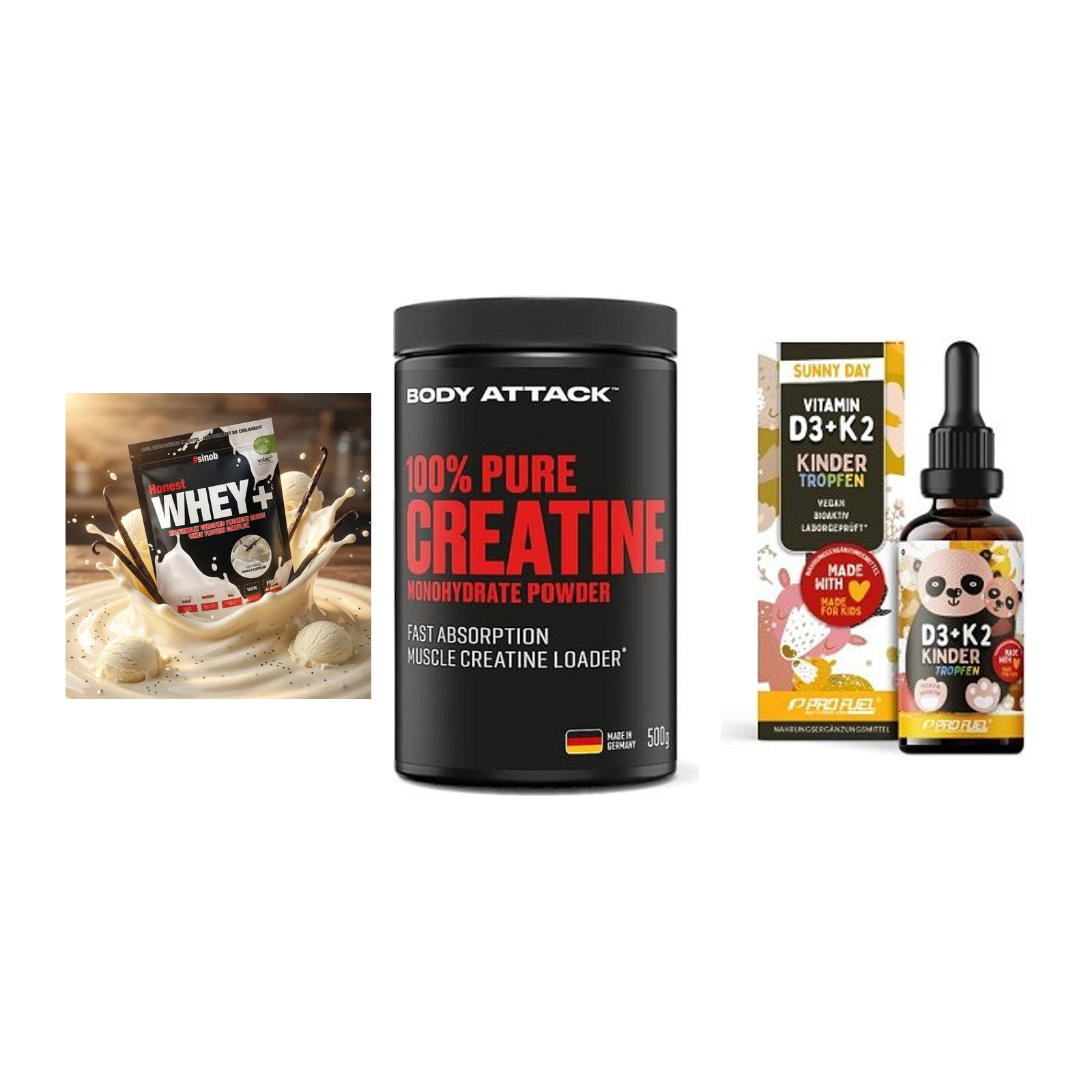 Einsteiger-Set: Sinob Honest + Body Attack 100% + ProFuel VITAMIN – alle enthaltenen Artikel