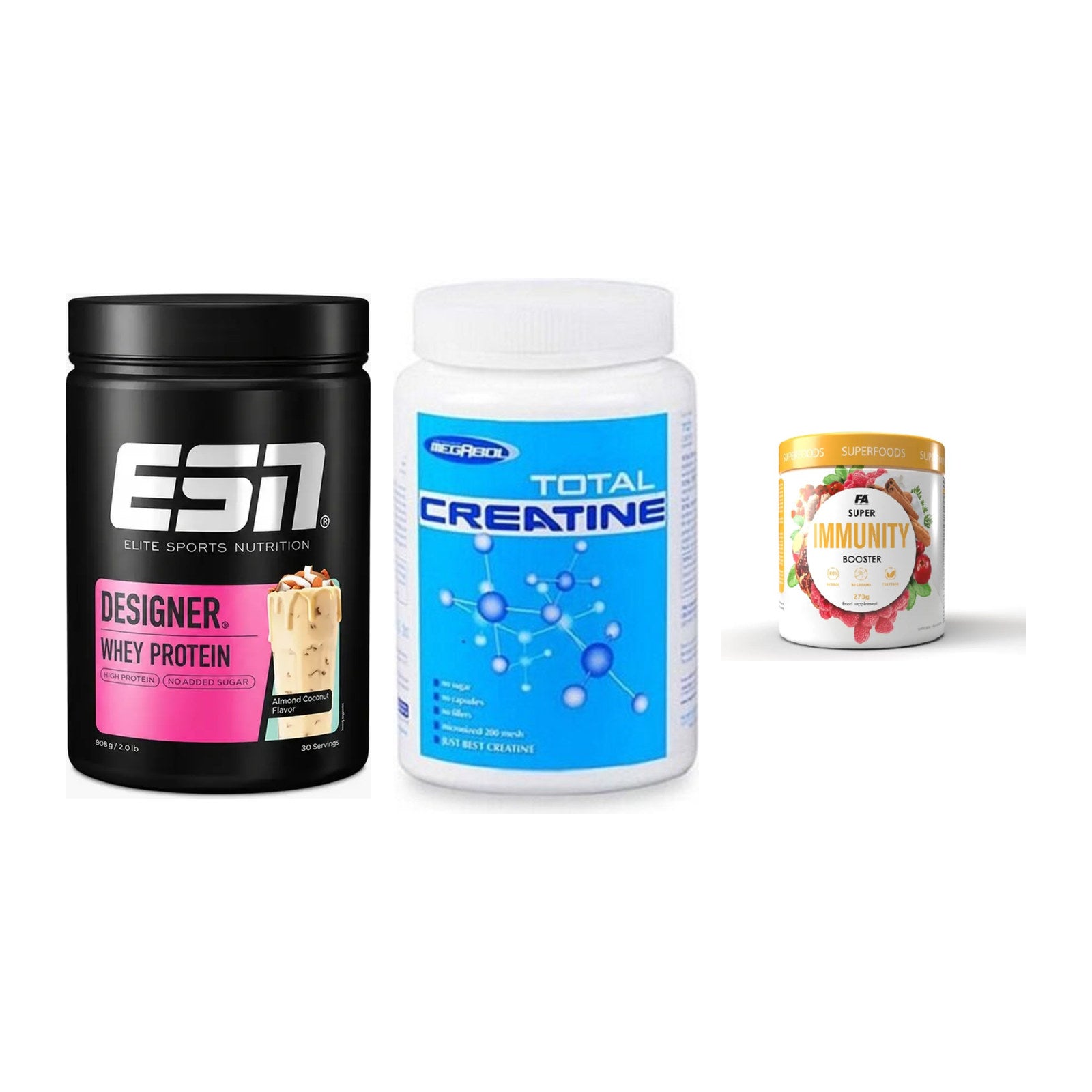 Einsteiger-Set: ESN Designer + Megabol Total + FA Nutrition – alle enthaltenen Artikel